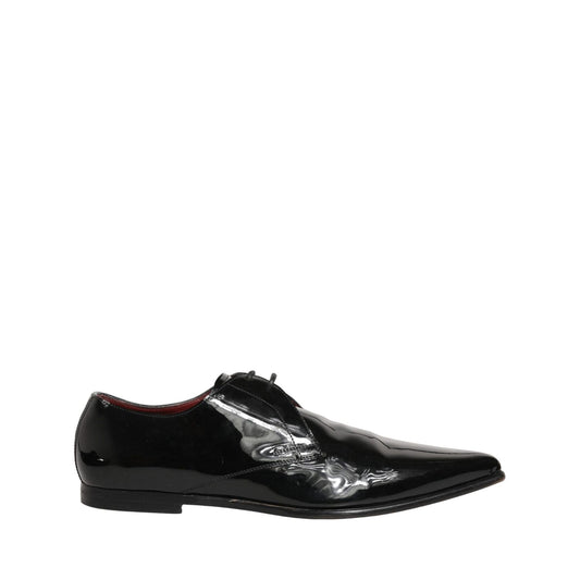 Dolce & Gabbana Black Leather Men Derby Dress Formal Shoes