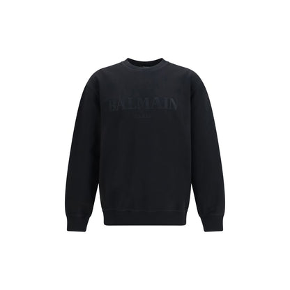 Balmain Black Cotton Sweatshirt