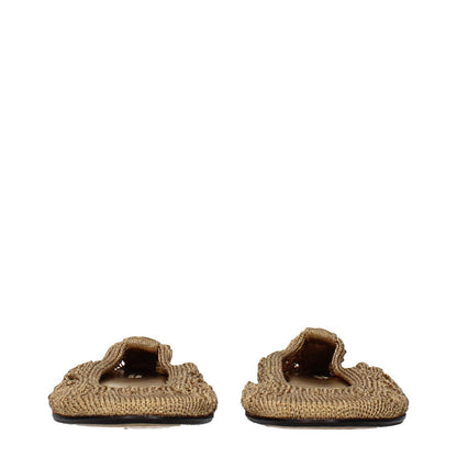Isabel Marant Gold Fabric Ballet Flats