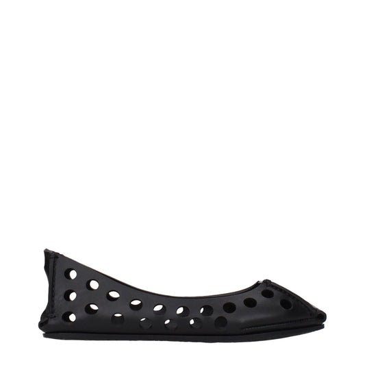 Alaïa Black Leather Ballet Flats