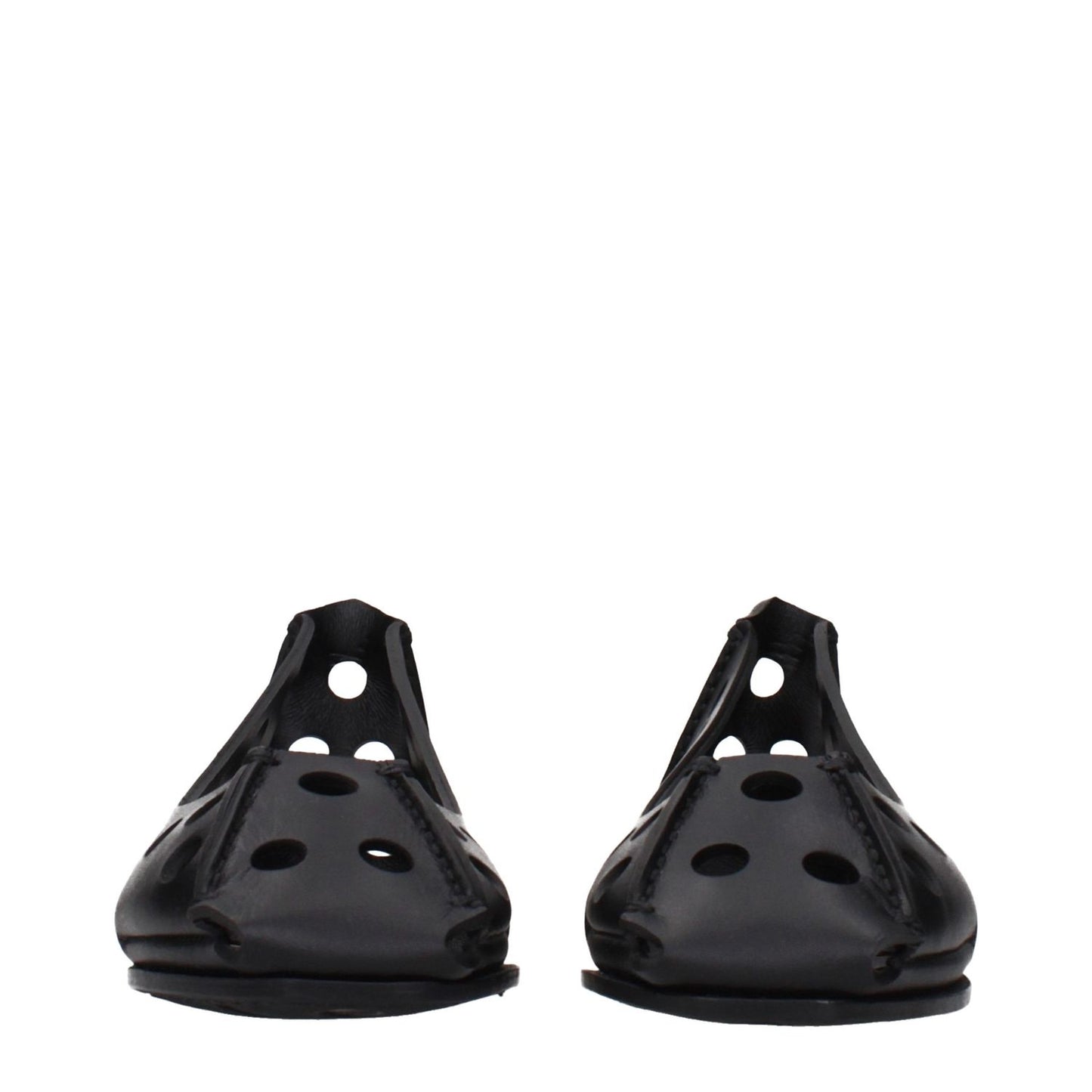 Alaïa Black Leather Ballet Flats