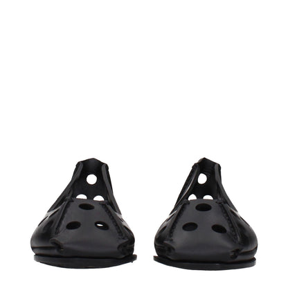 Alaïa Black Leather Ballet Flats