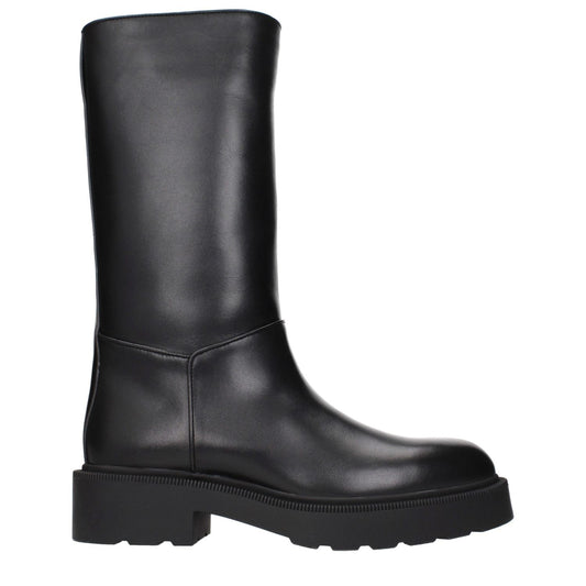 The Row Black Leather Boots