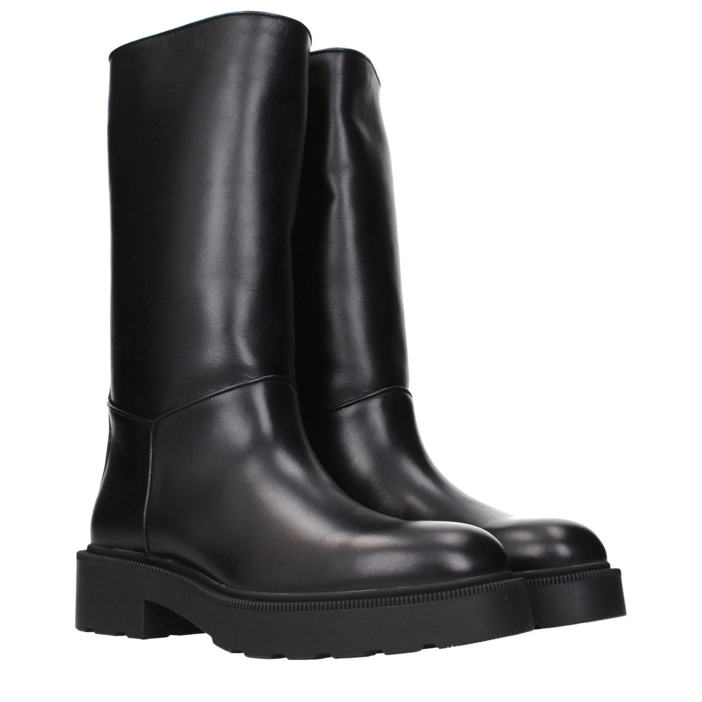The Row Black Leather Boots