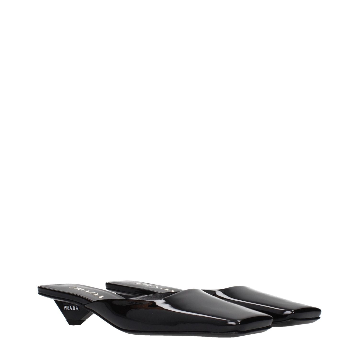 Prada Black Leather Flat Sandals