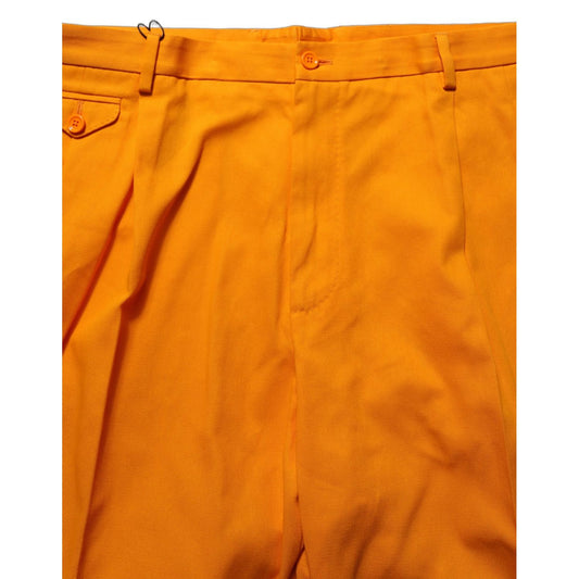 Dolce & Gabbana Orange Cotton Pleated Chino Bermuda Shorts