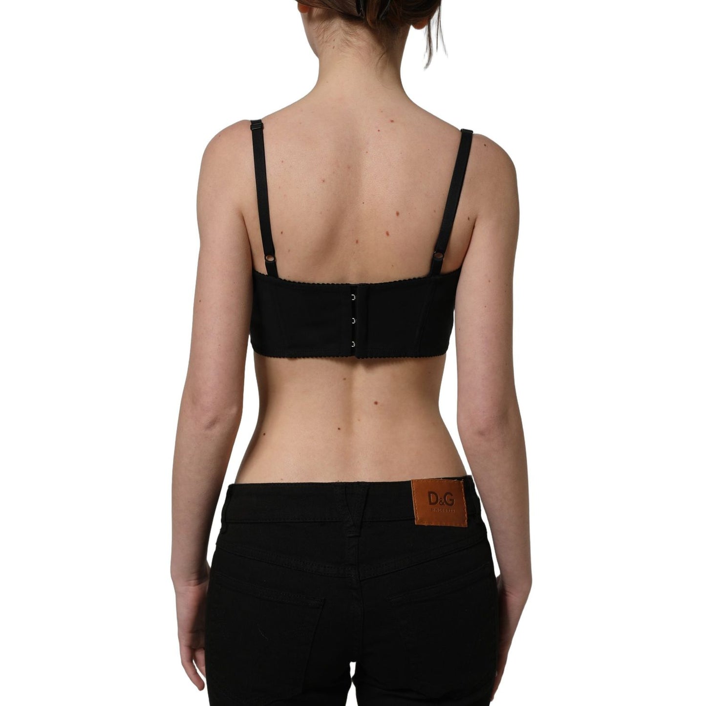 Dolce & Gabbana Red Polyester Satin Bustier Cropped Tank Top