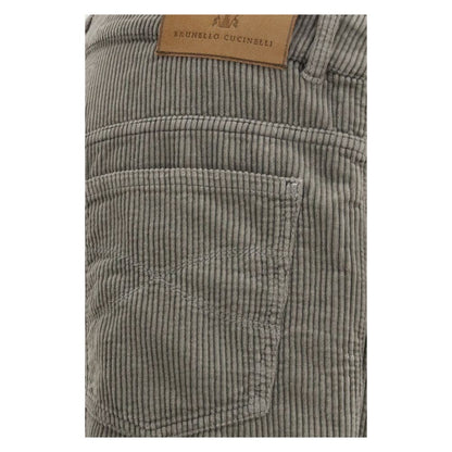 Brunello Cucinelli Bicolor Cotton Casual Pants