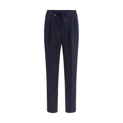 Brunello Cucinelli Blue Wool Oves Aries Casual Pants