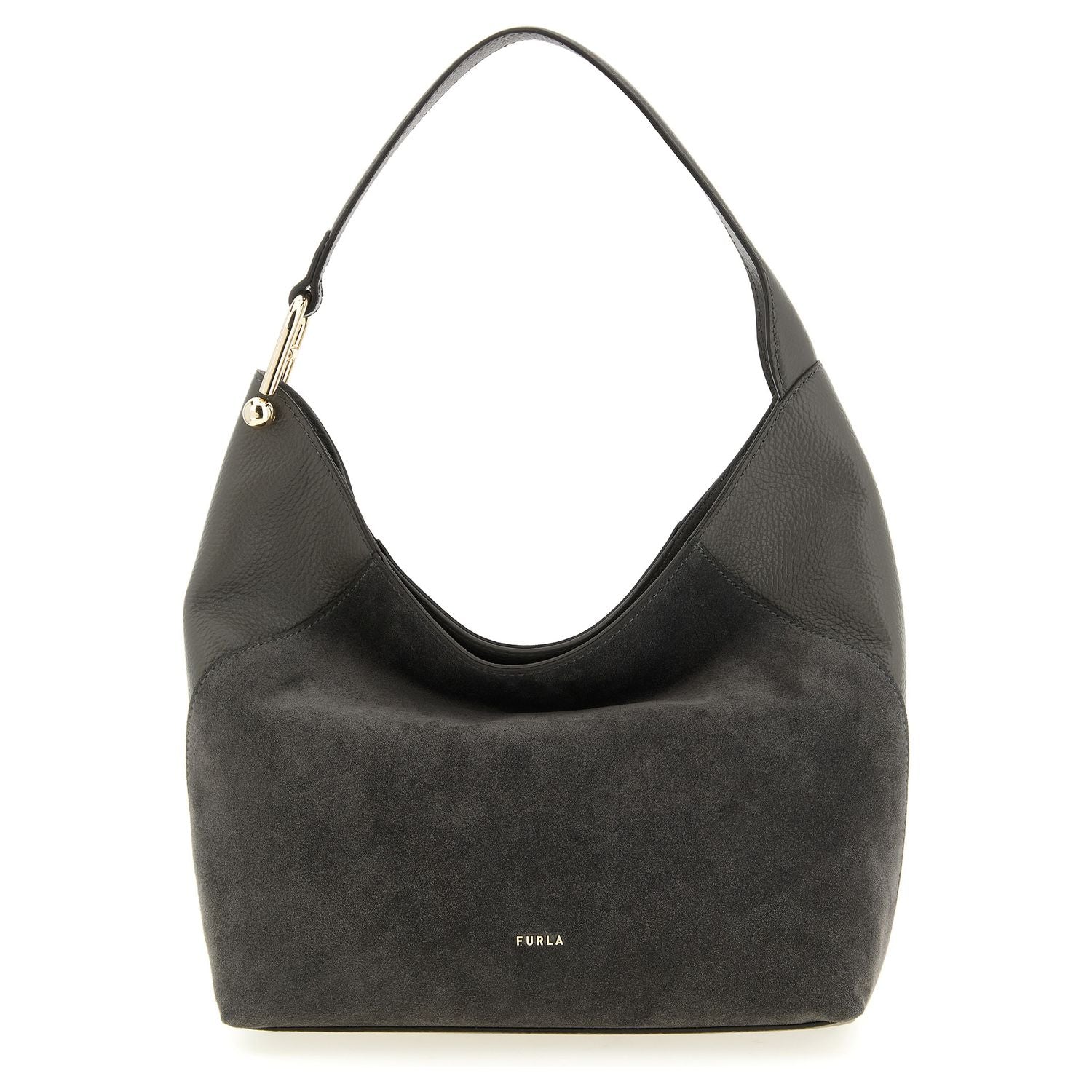Furla Gray Calfskin Shoulder Bag