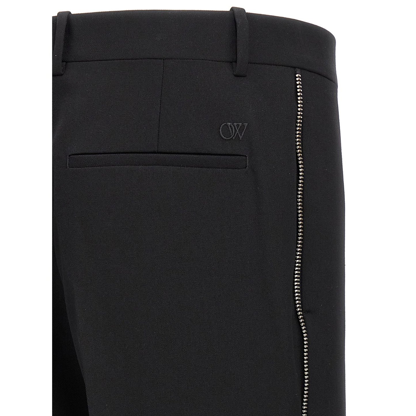 Off-White Black Virgin Wool Dress Pants