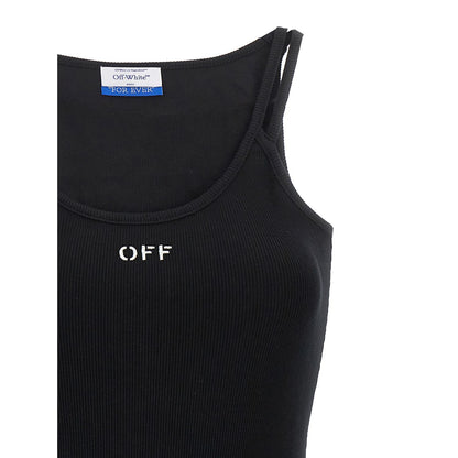 Off-White Black Cotton Short Dress
