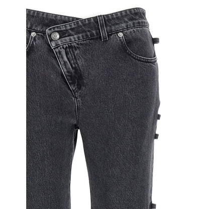 Alexander McQueen Black Cotton Flared Jeans