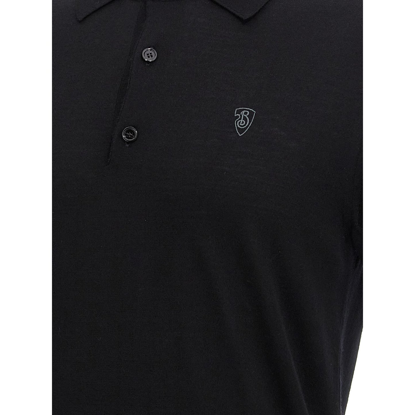 Burberry Black Wool Polo Shirt