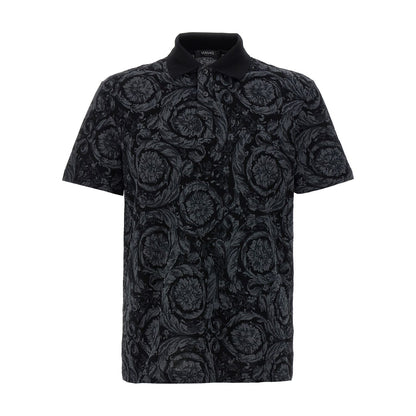 Versace Gray Cotton Polo Shirt