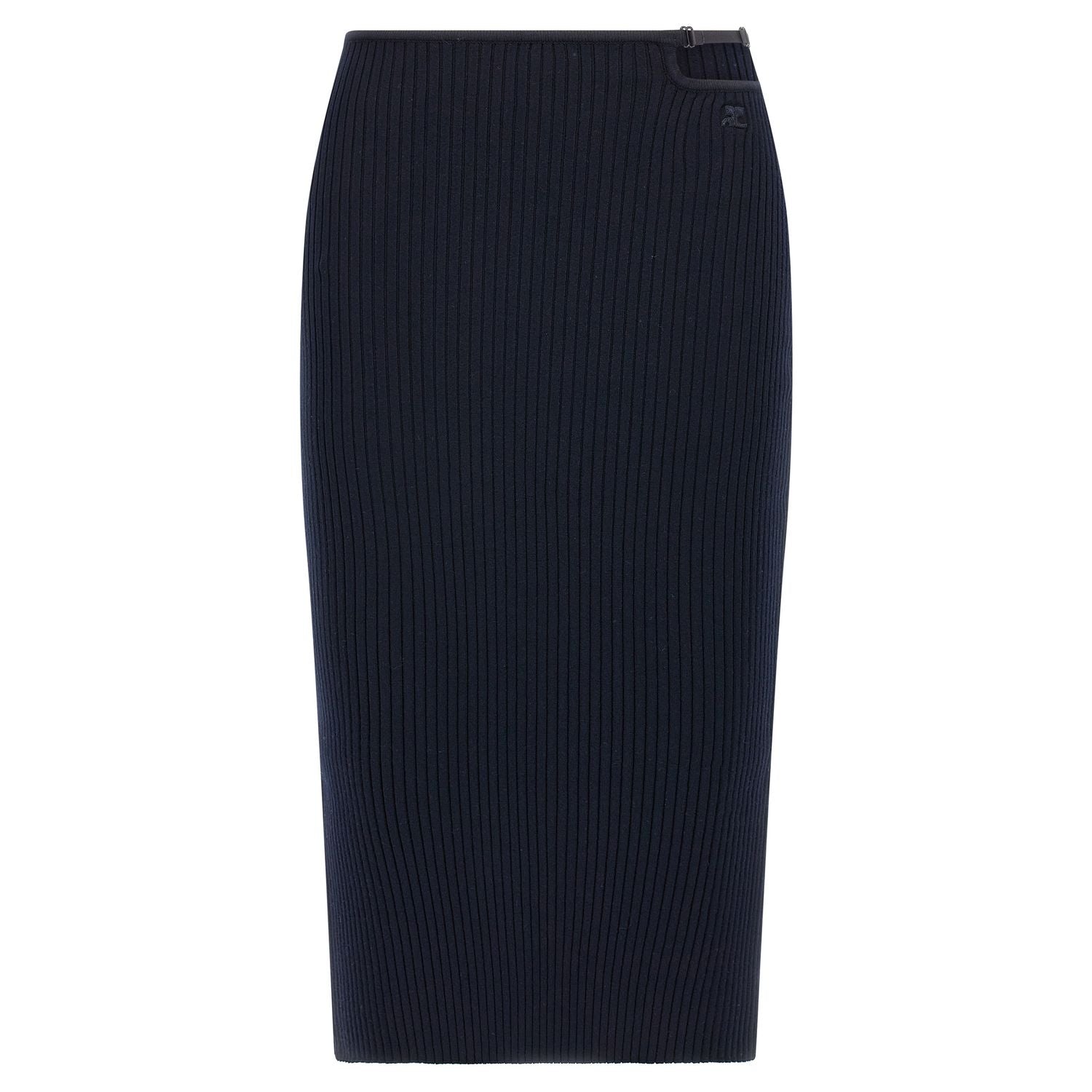 Courrèges Blue Viscose Midi Skirt