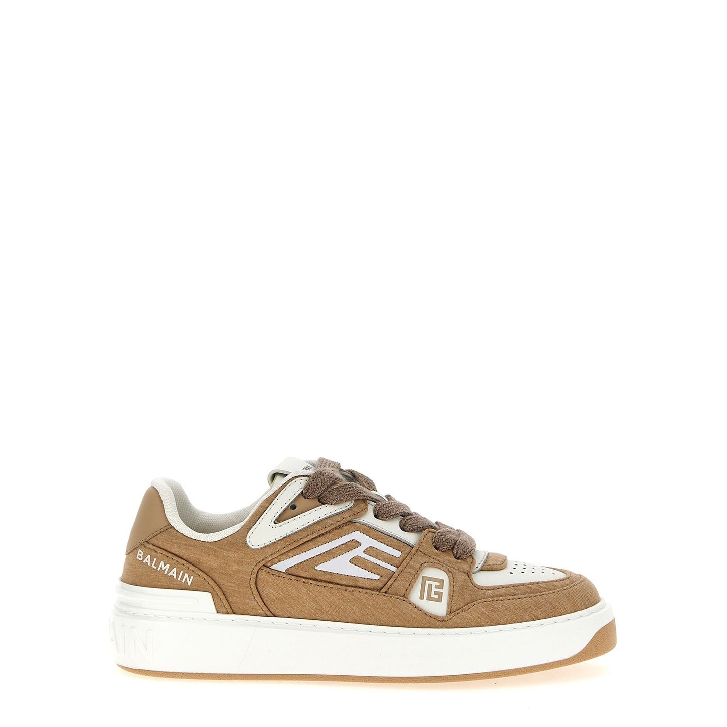 Balmain Beige Polyester Low Top Sneakers