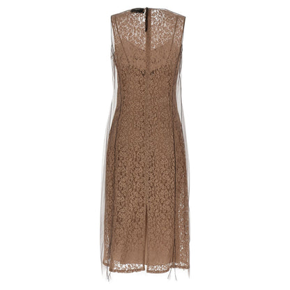 Fendi Beige Cotton Midi Dress