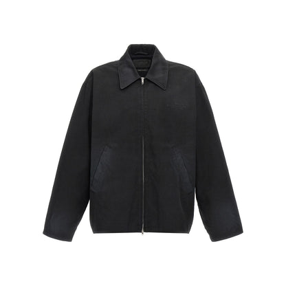 Balenciaga Black Cotton Full-Length Jacket