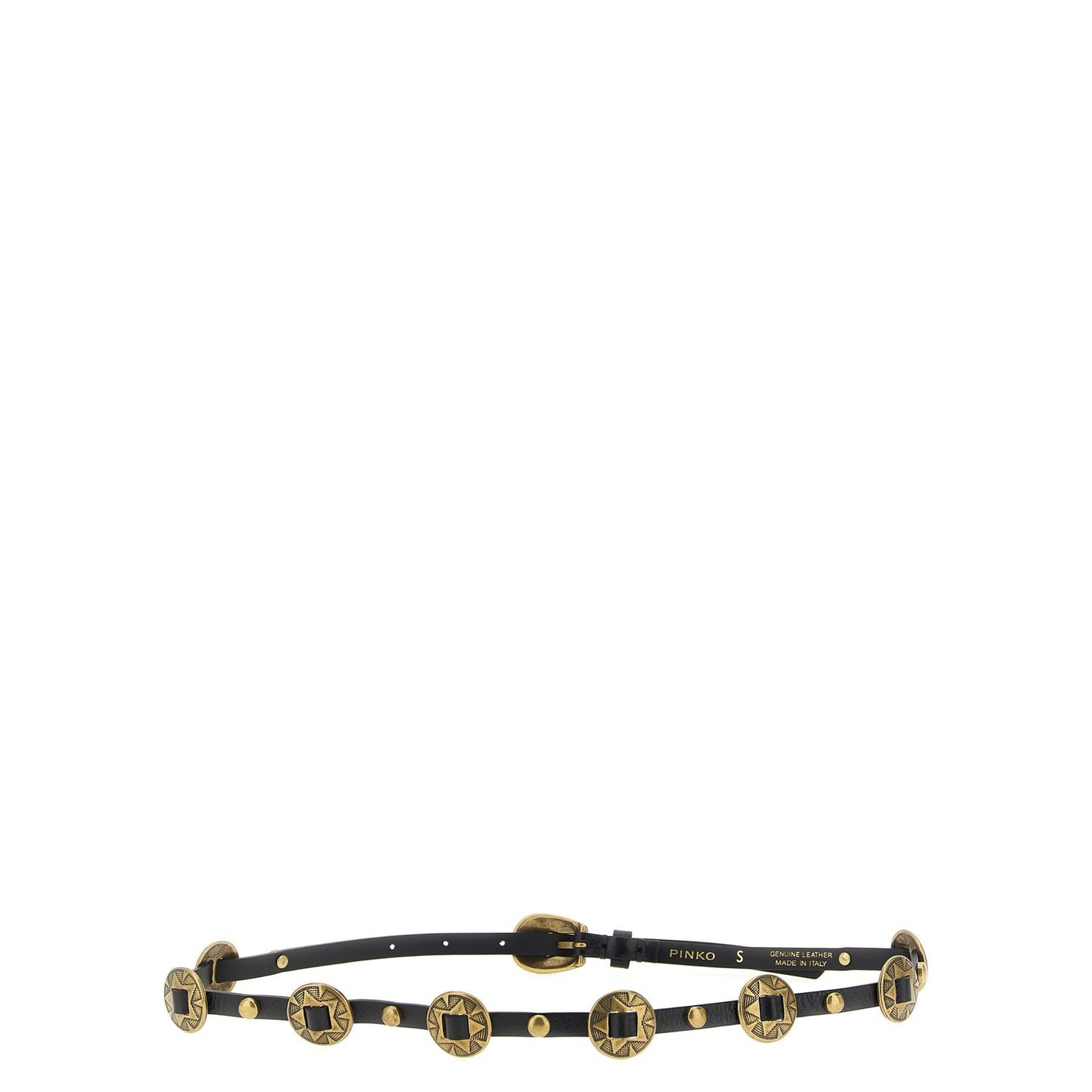 PINKO Black Calfskin Thin Belt