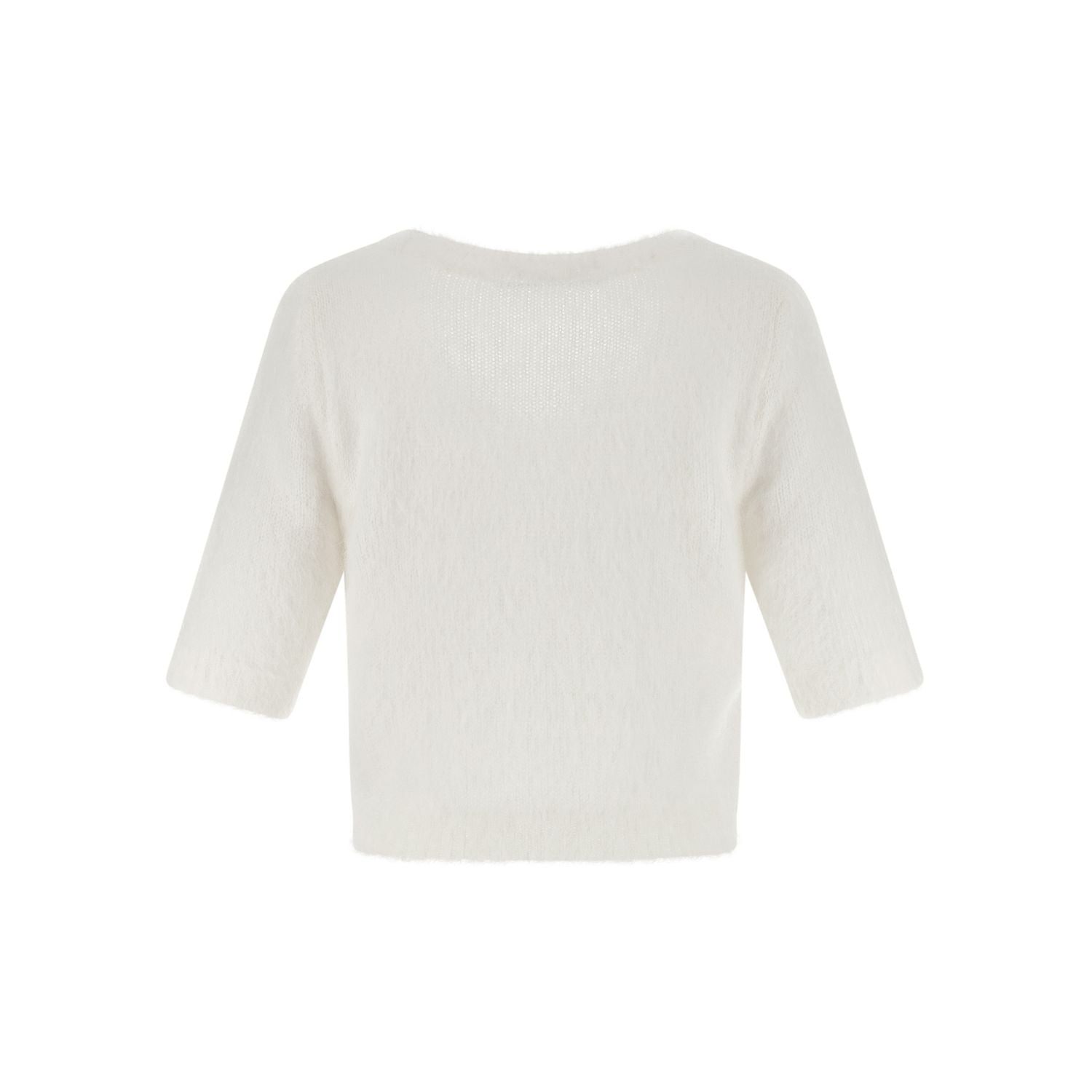 Alessandra Rich White Wool Cardigan