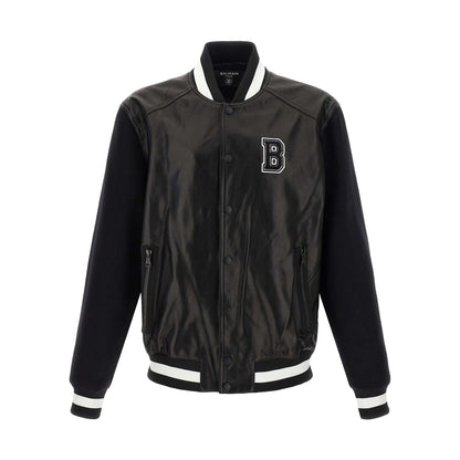 Balmain Bicolor Lamb Leather Leather Jacket