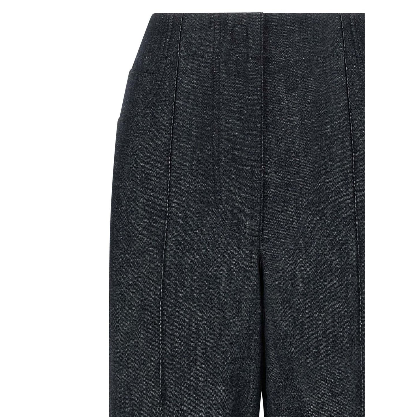 Fendi Blue Cotton High-Waisted Jean