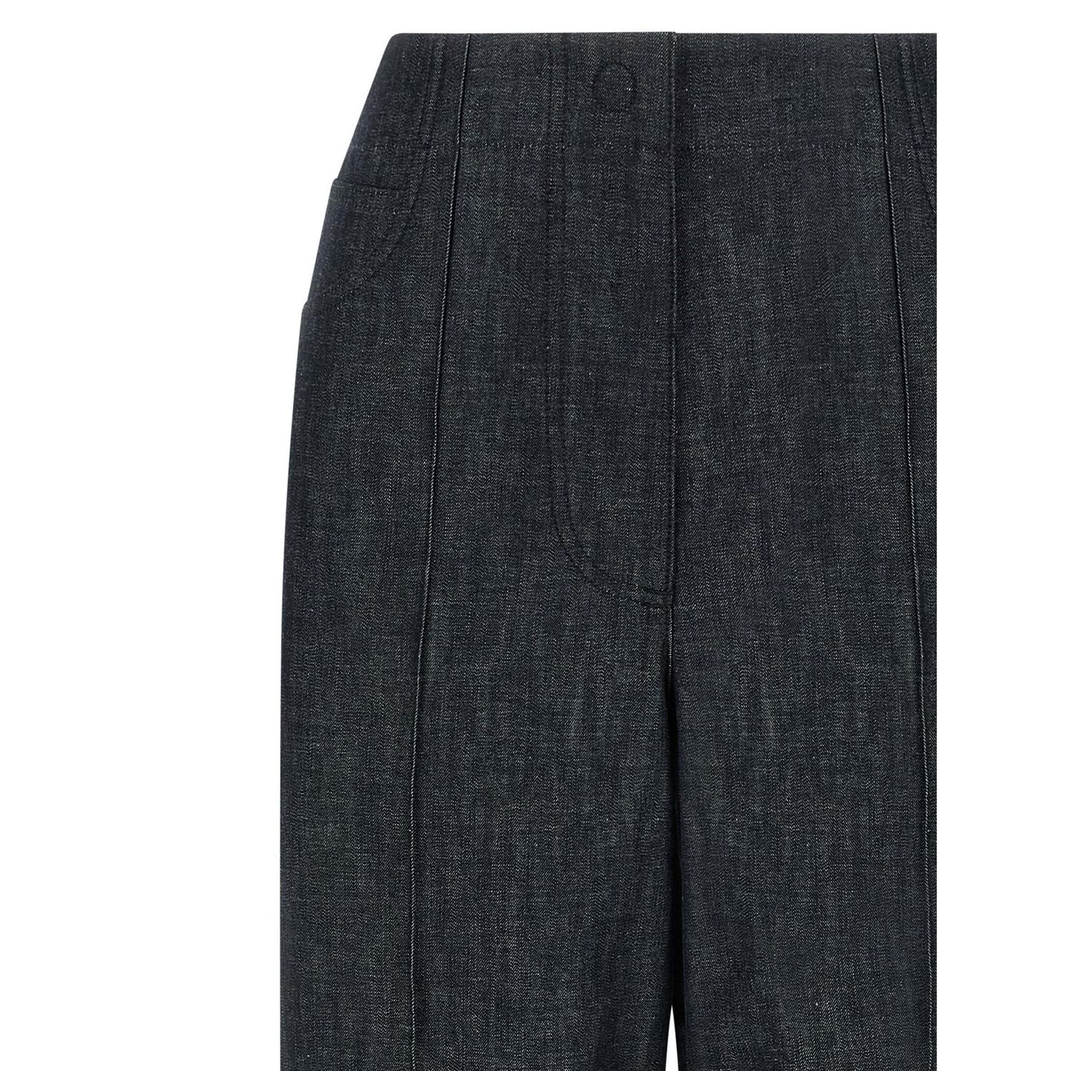 Fendi Blue Cotton High-Waisted Jean