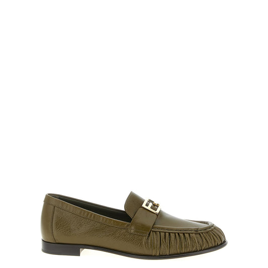 Fendi Bicolor Lamb Leather Slip-On Loafers
