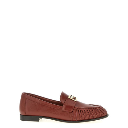 Fendi Brown Lamb Leather Slip-On Loafers