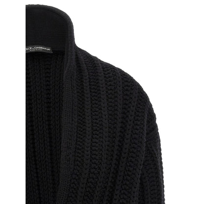 Dolce & Gabbana Black Virgin Wool Cardigan