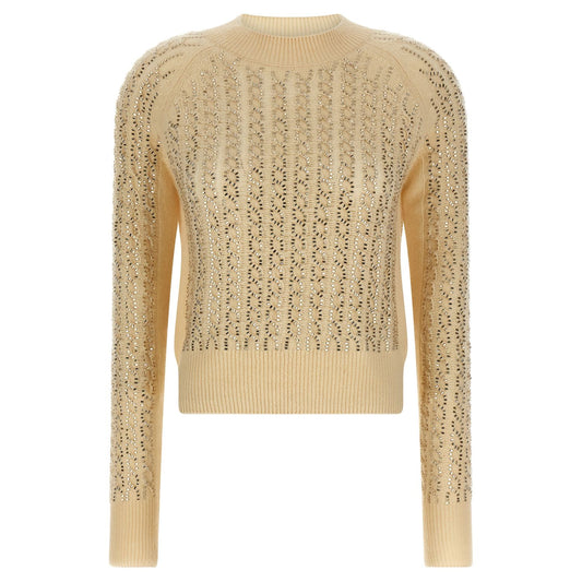 Ermanno Scervino Beige Virgin Wool Cardigan