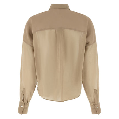 Brunello Cucinelli Beige Cotton Blouse