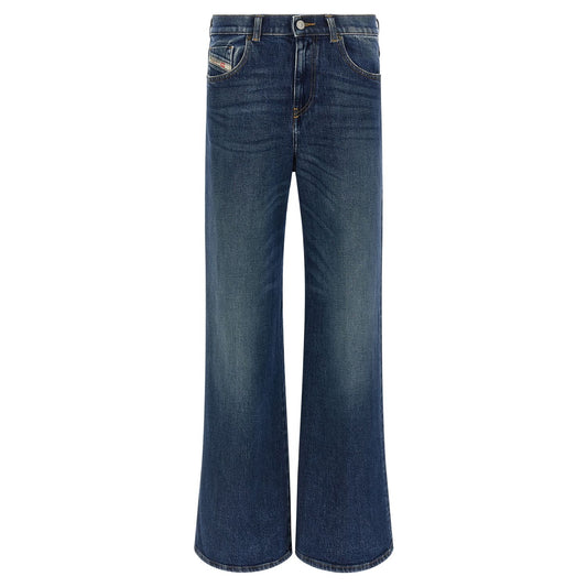 Diesel Blue Cotton Flared Jeans