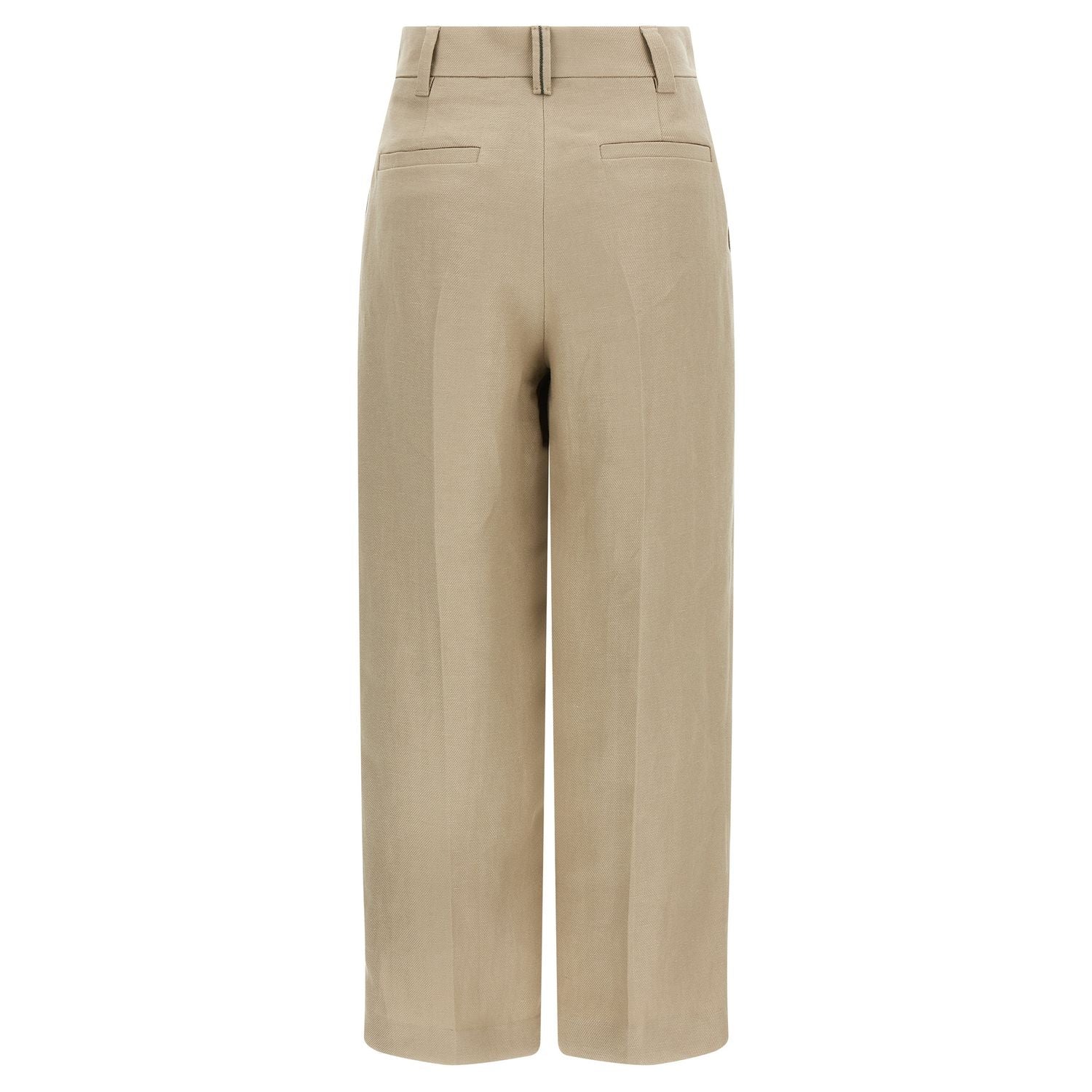 Brunello Cucinelli Beige Linen Casual Pants
