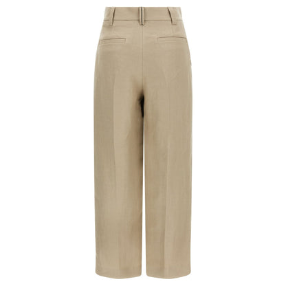 Brunello Cucinelli Beige Linen Casual Pants