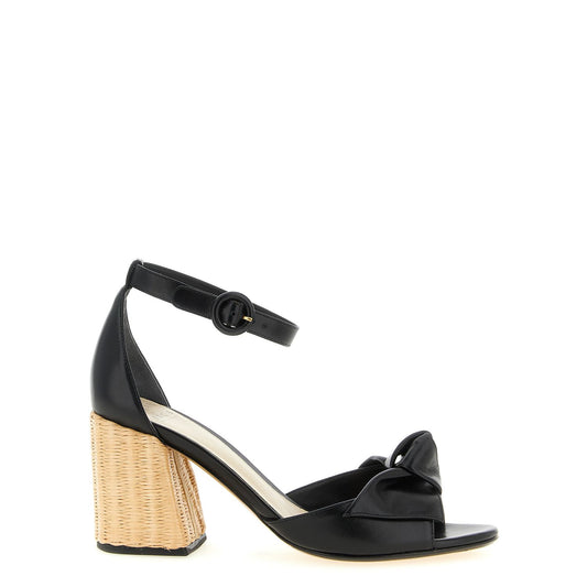 Alexandre Birman Black Cowhide Stiletto Heel Sandals