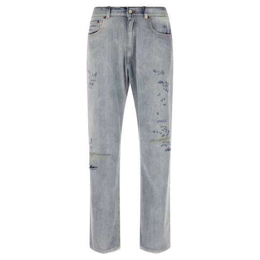 MM6 Maison Margiela Blue Cotton Relaxed Fit Jeans