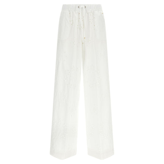 Herno White Cotton Casual Pants
