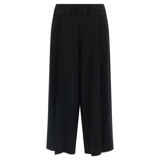 Issey Miyake Black Cotton Casual Pants