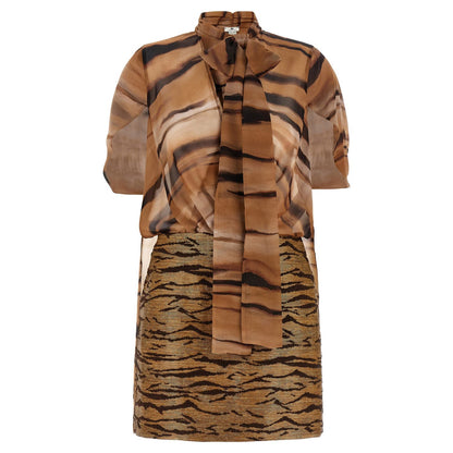 Elisabetta Franchi Brown Polyester Short Dress