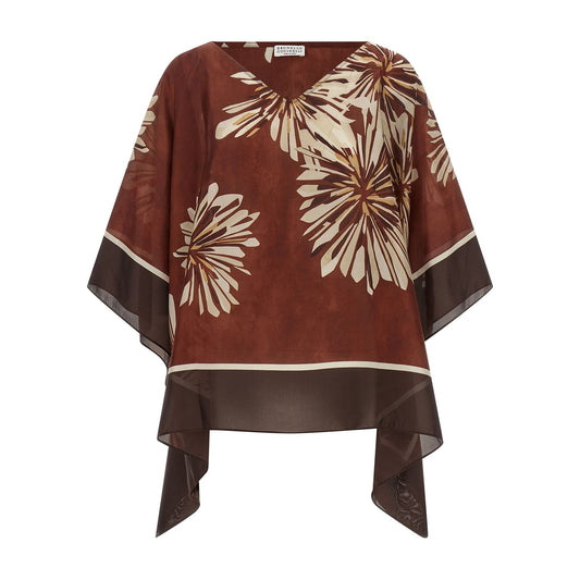 Brunello Cucinelli Bordeaux Silk Blouse