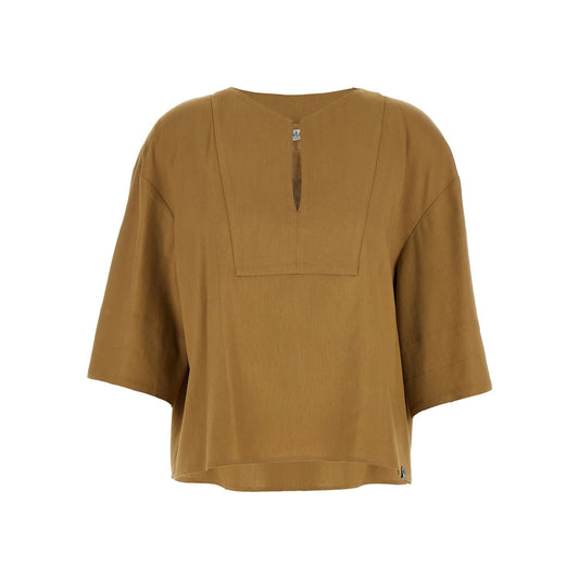 Max Mara Beige Linen Blouse