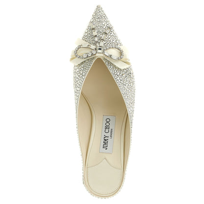 Jimmy Choo Silver Tencel Mid Heel Pumps