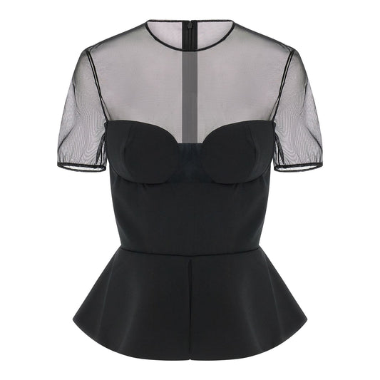 Nensi Dojaka Black Virgin Wool Tank Tops