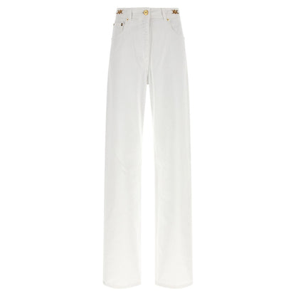 Versace White Cotton Straight-Leg Jeans