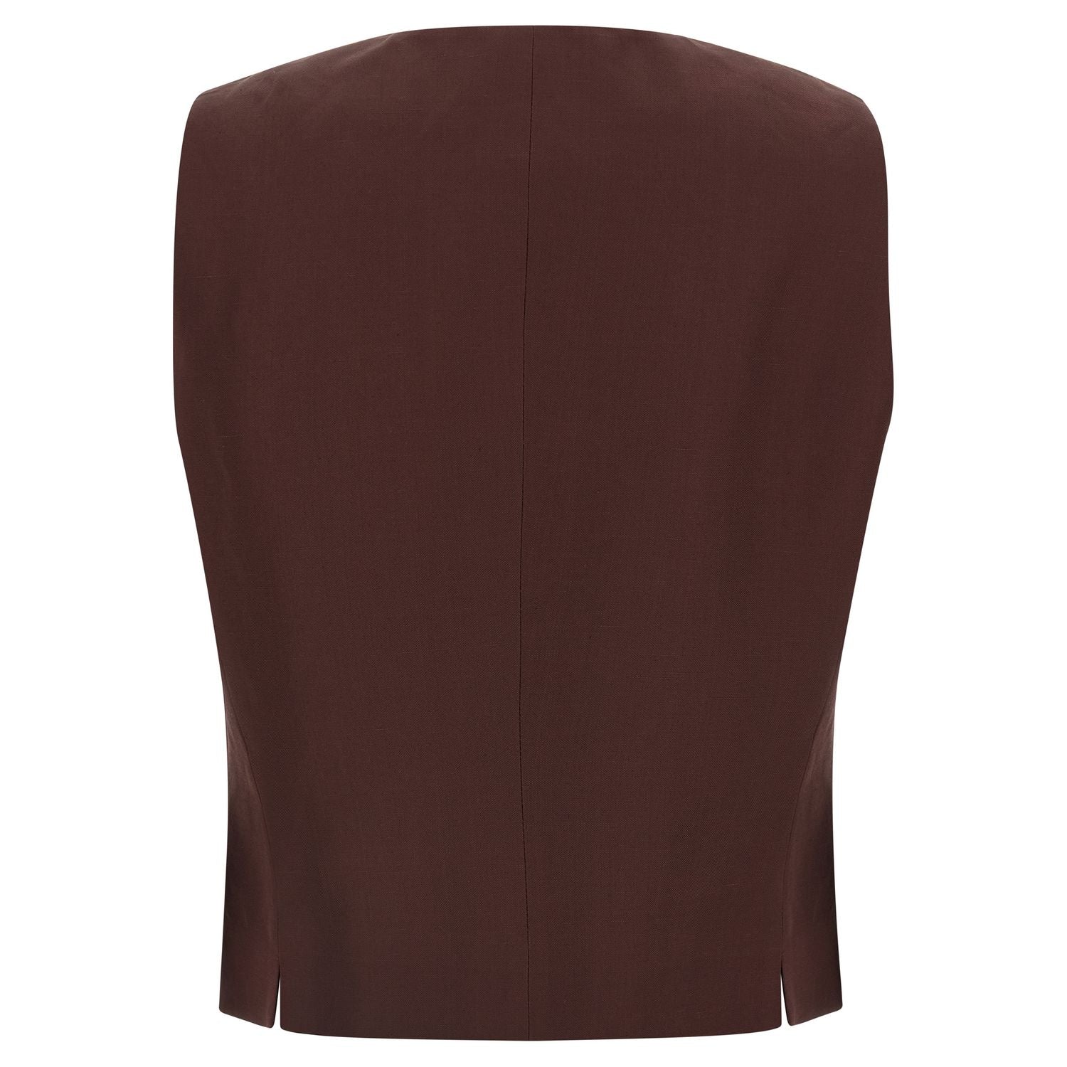 Alberto Biani Brown Viscose Sleeveless Jacket