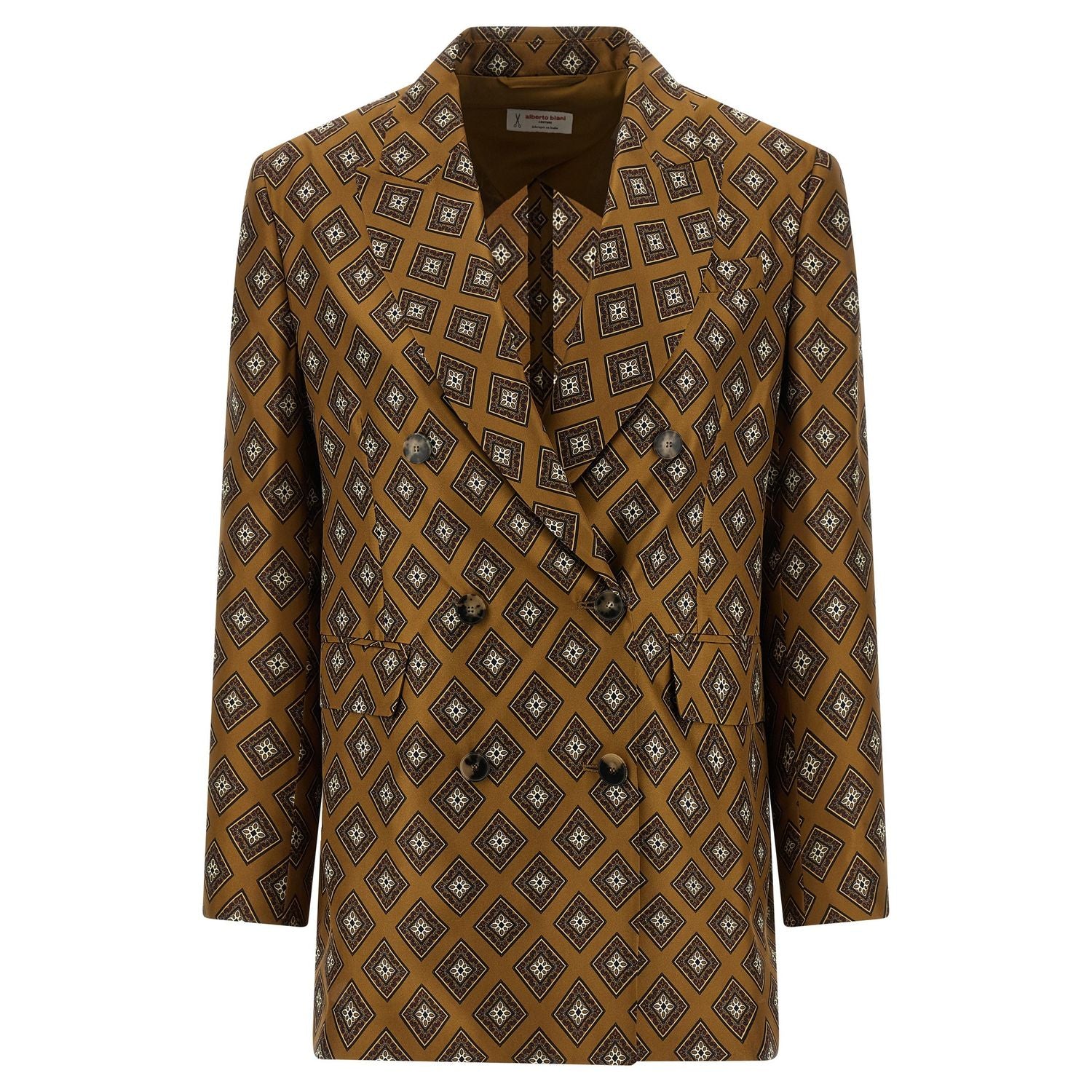 Alberto Biani Brown Silk Blazer