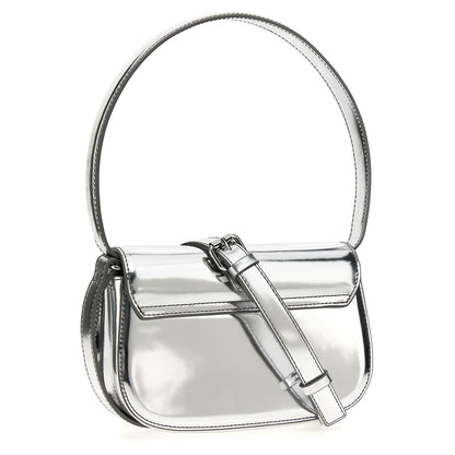 Diesel Silver Cowhide Shoulder Bag