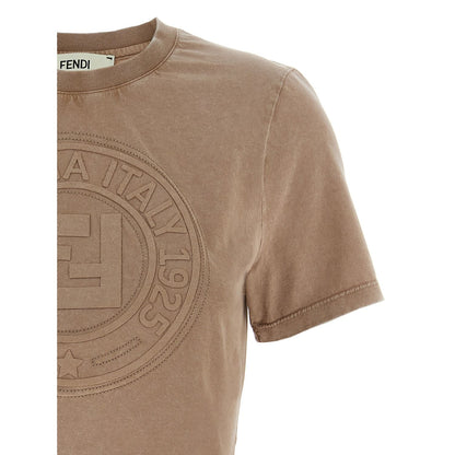 Fendi Brown Cotton T-Shirt